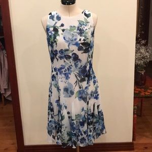 Blue floral Lauren Fit and Flare Dress